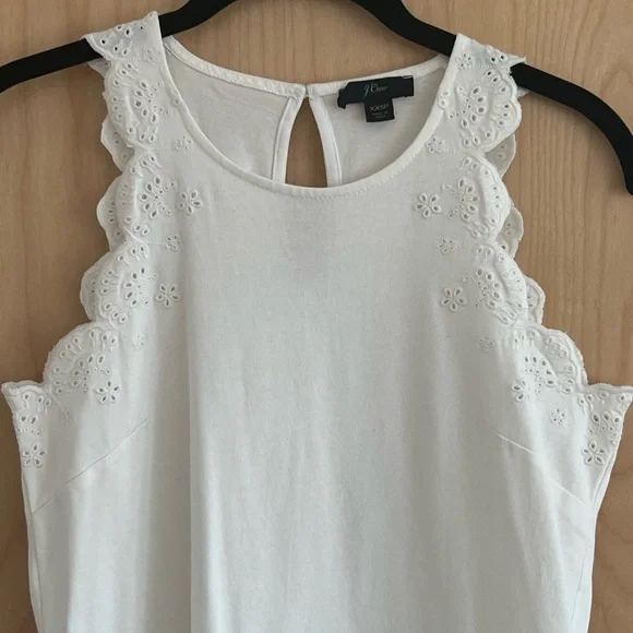 J. Crew | Dresses | Jcrew Eyelet Scalloped Trim Petite Shift Dress |  Poshmark